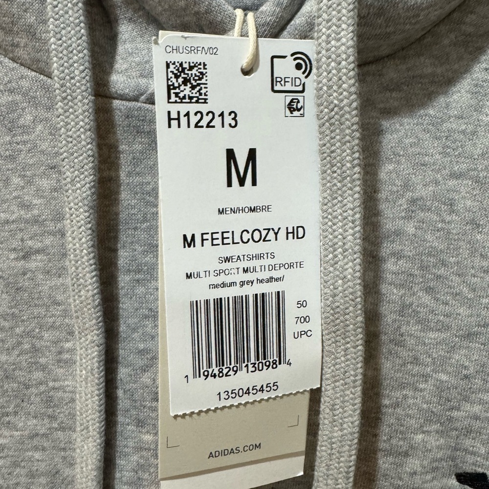 Adidas Heather Gray Pullover Hoodie - Picture 3 of 5